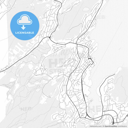 Vector PDF map of Harstad, Norway