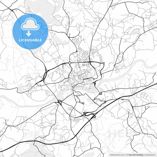 Vector PDF map of Barcelos, Portugal