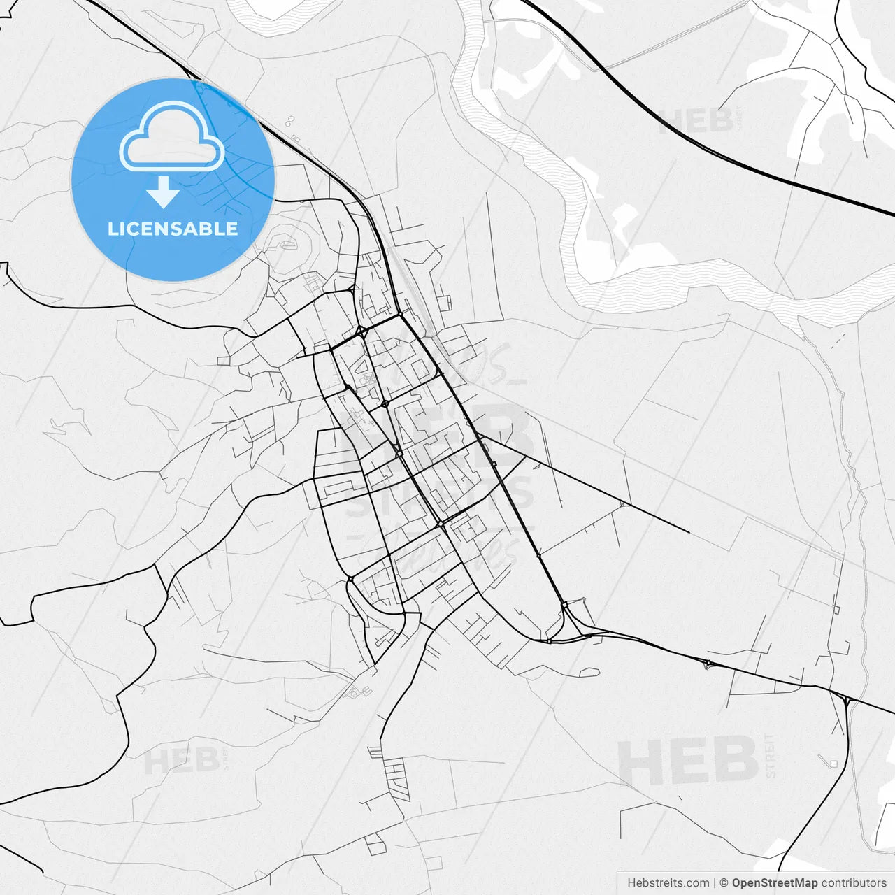 Vector PDF map of Deva, Romania