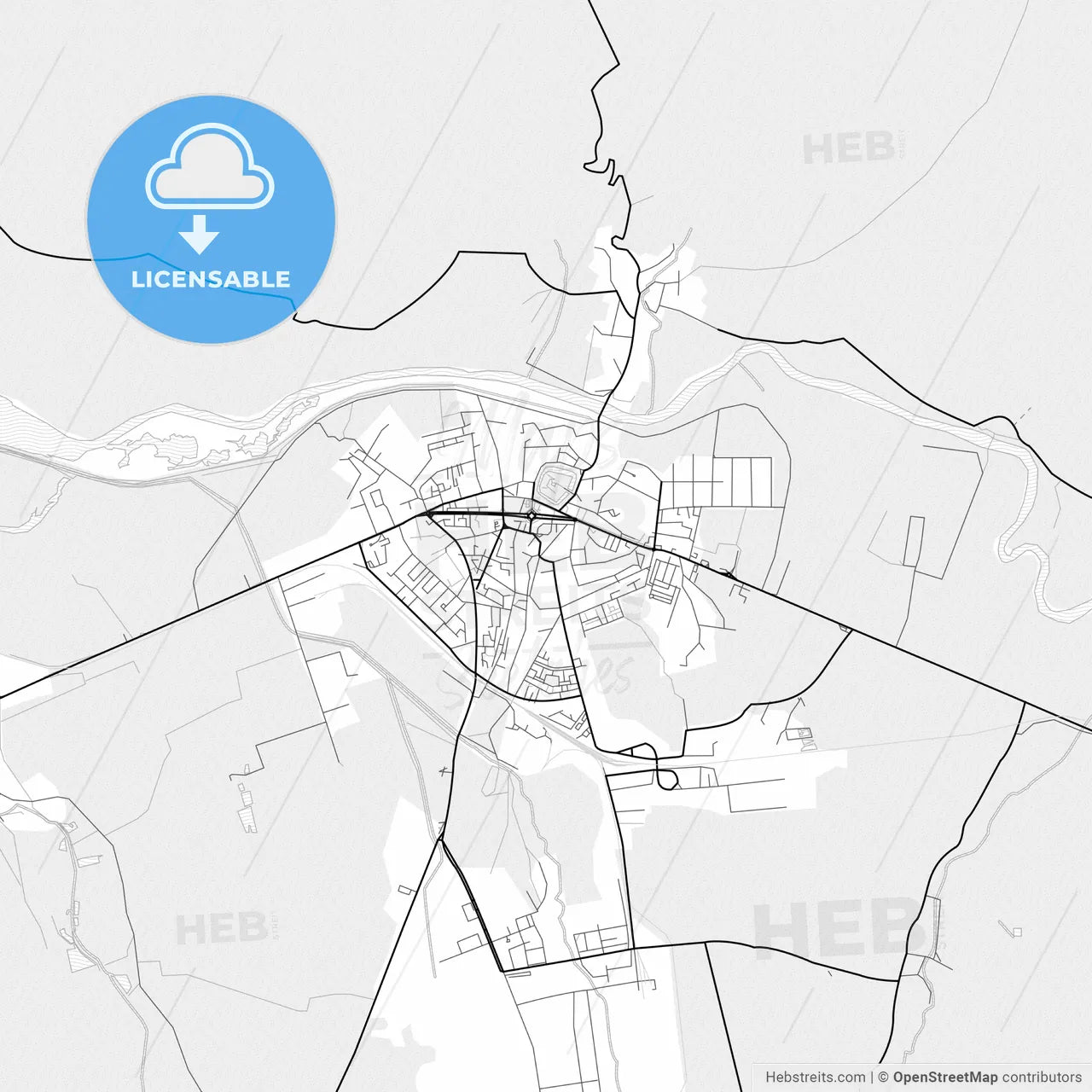 Vector PDF map of Făgăraș, Romania