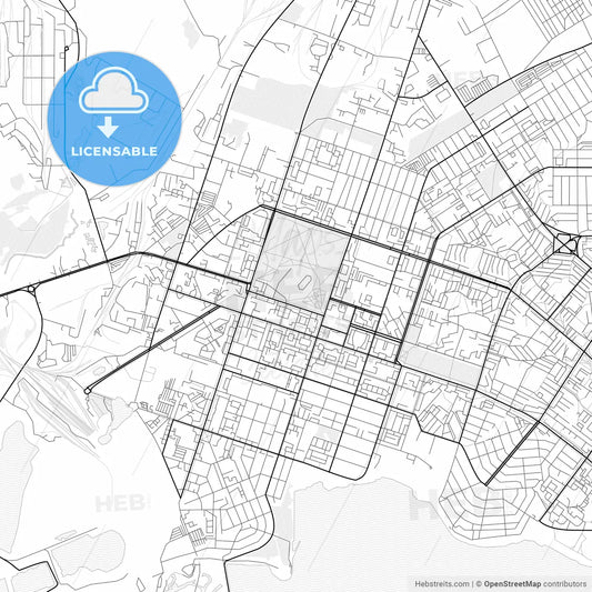 Vector PDF map of Berezniki, Russia