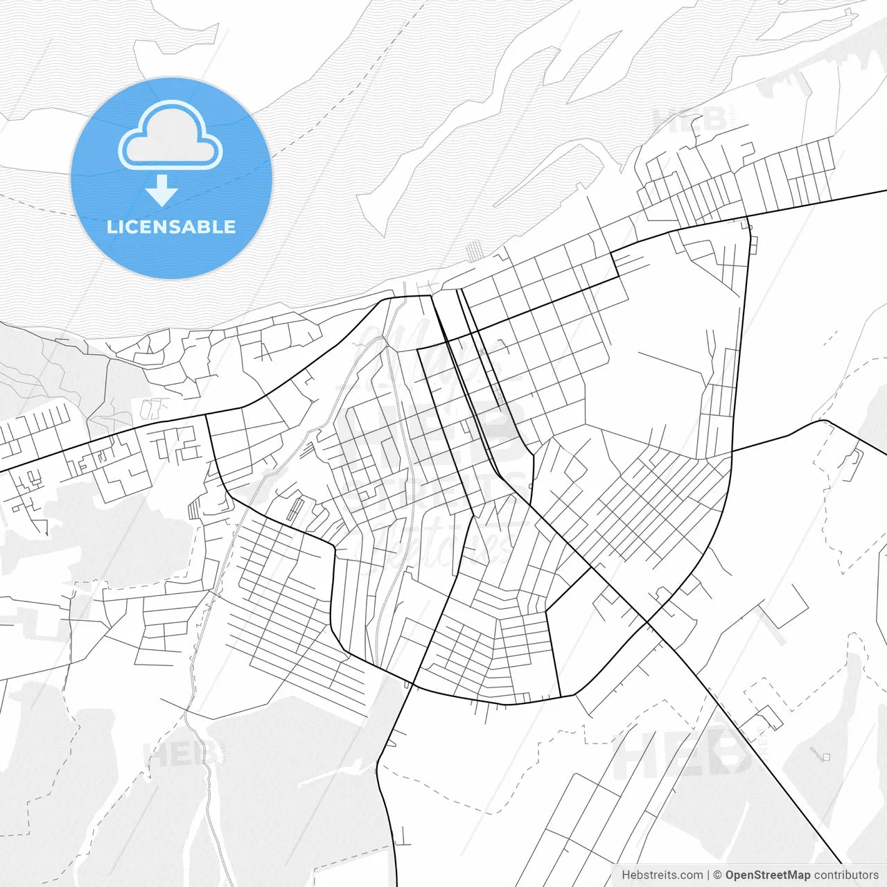 Vector PDF map of Chistopol, Russia