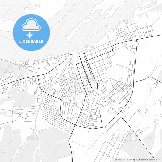 Vector PDF map of Chistopol, Russia