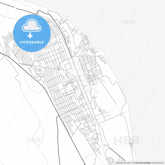 Vector PDF map of Izberbash, Russia