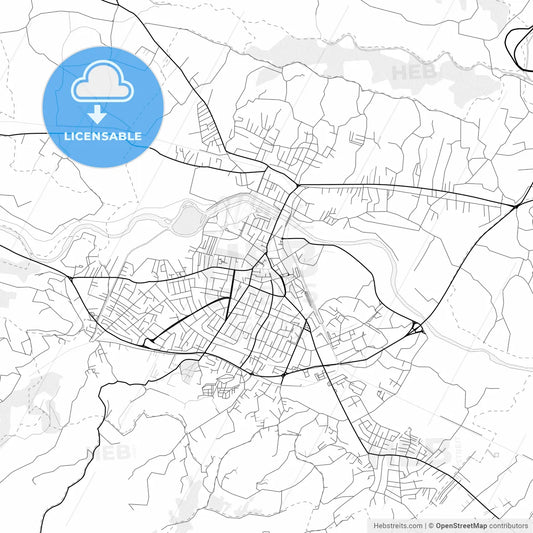Vector PDF map of Čačak, Serbia