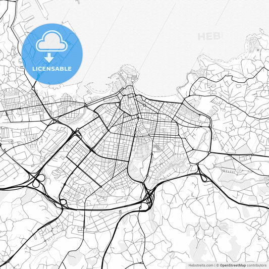 Vector PDF map of Gijón, Spain