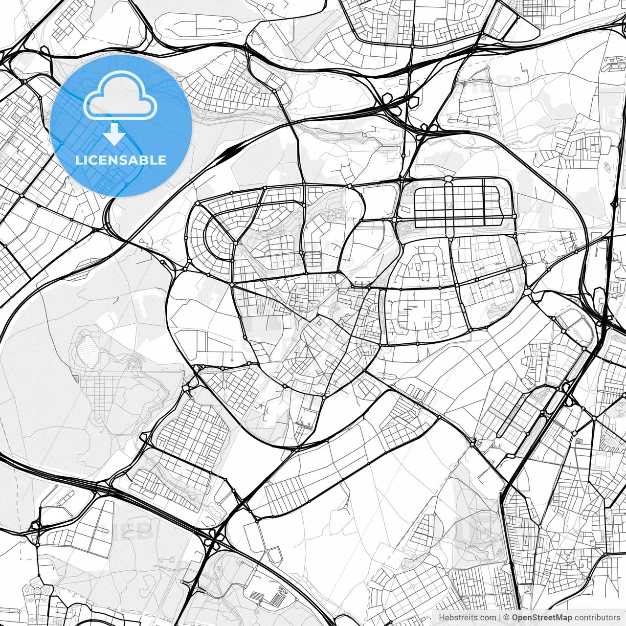 Vector PDF map of Leganés, Spain
