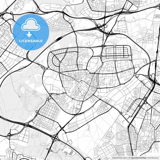 Vector PDF map of Leganés, Spain
