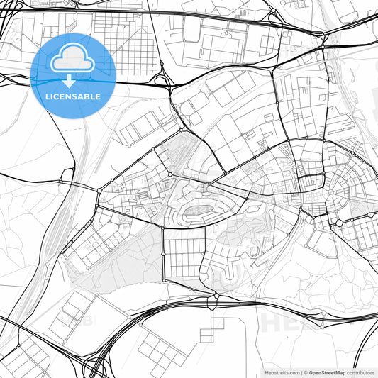 Vector PDF map of Coslada, Spain