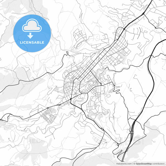 Vector PDF map of Alcoy, Spain