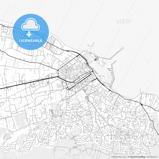 Vector PDF map of Denia, Spain
