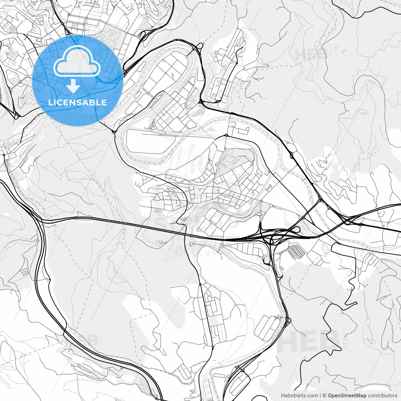 Vector PDF map of Basauri, Spain
