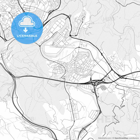 Vector PDF map of Basauri, Spain