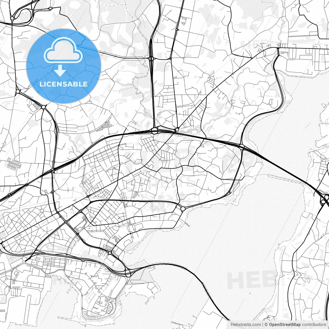 Vector PDF map of Narón, Spain