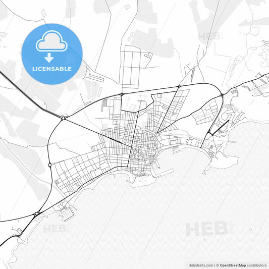 Vector PDF map of Águilas, Spain