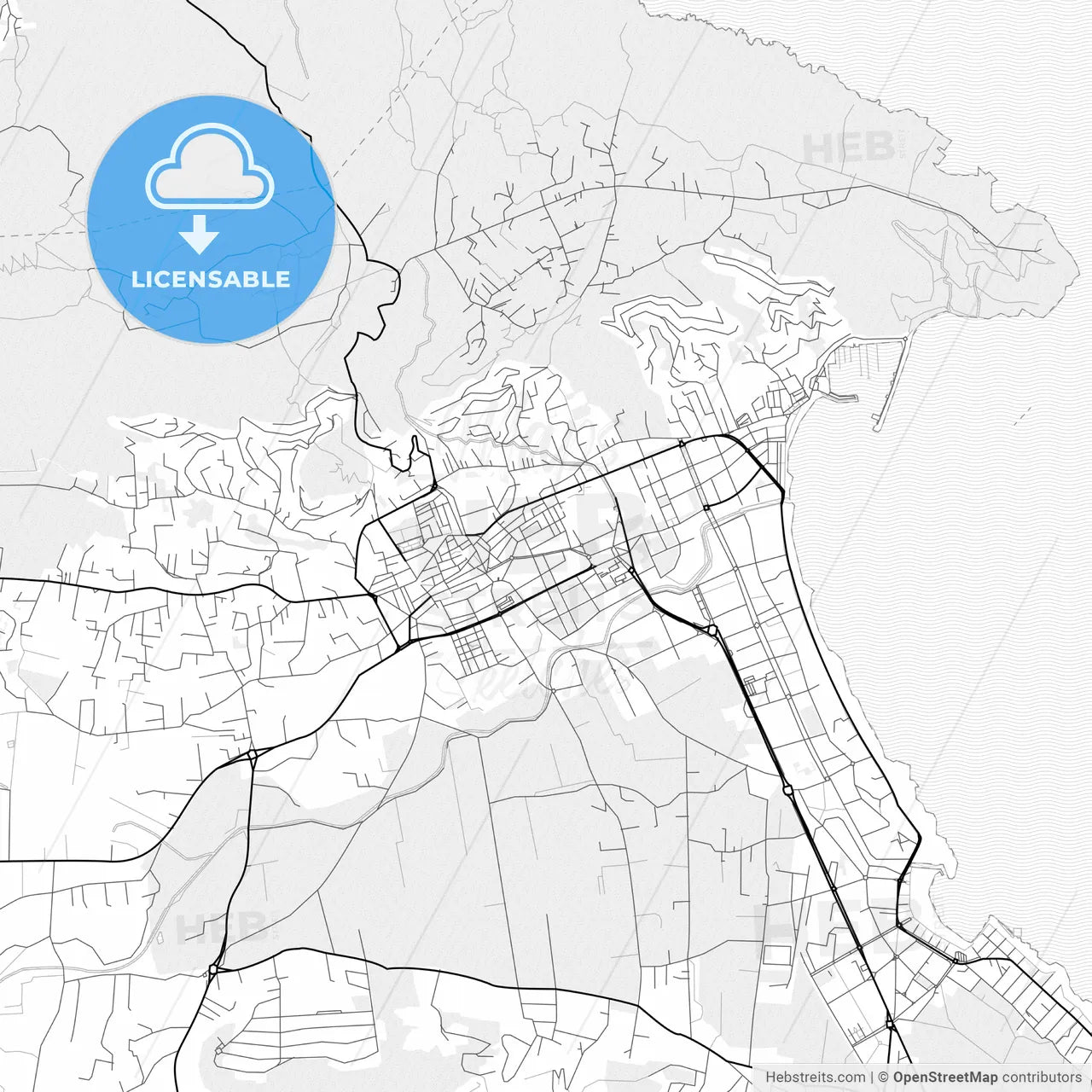 Vector PDF map of Javea, Spain