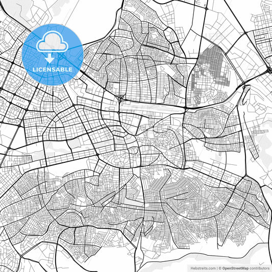 Vector PDF map of Gaziantep, Turkey