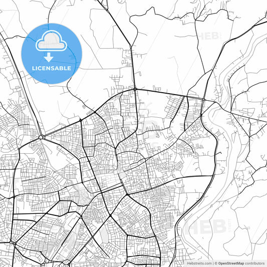 Vector PDF map of Adapazarı, Turkey