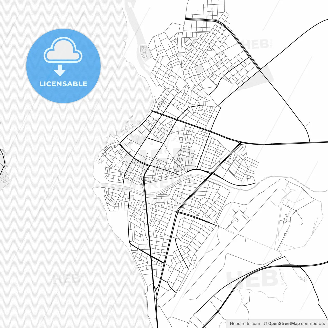 Vector PDF map of Çanakkale, Turkey