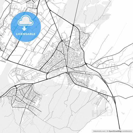 Vector PDF map of Çerkezköy, Turkey