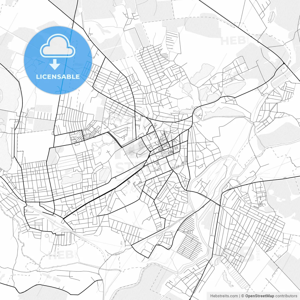 Vector PDF map of Sloviansk, Ukraine