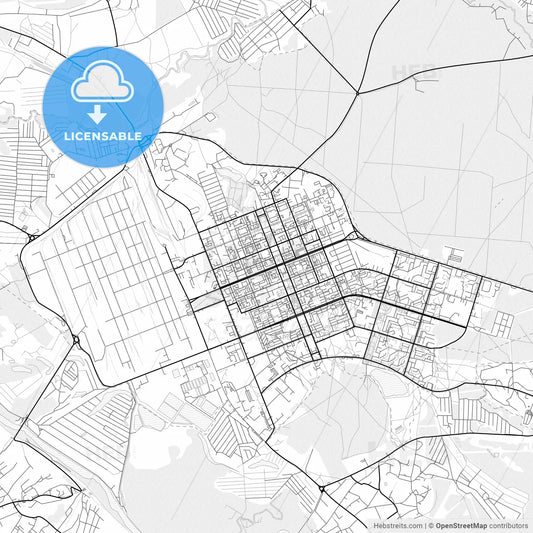Vector PDF map of Sieverodonetsk, Ukraine