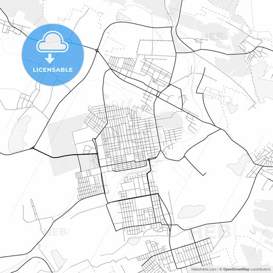 Vector PDF map of Yenakiieve, Ukraine