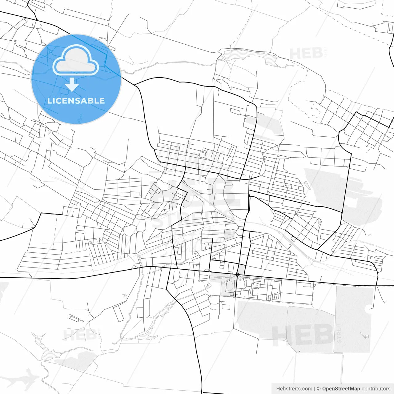 Vector PDF map of Shakhtarsk, Ukraine