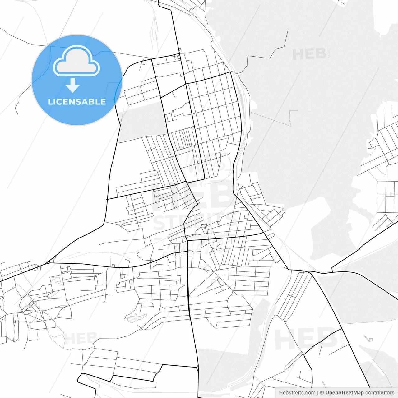 Vector PDF map of Snizhne, Ukraine