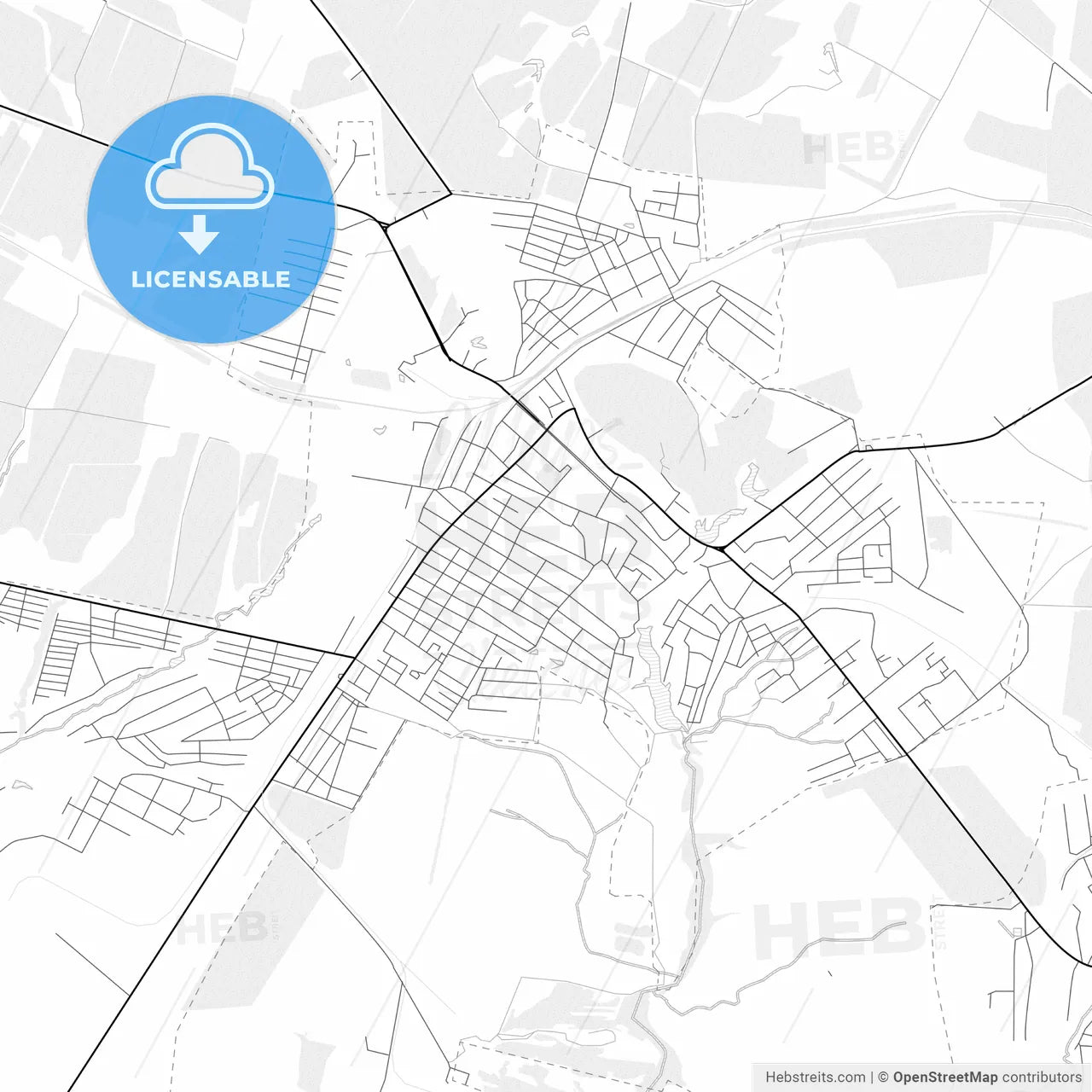Vector PDF map of Rovenky, Ukraine