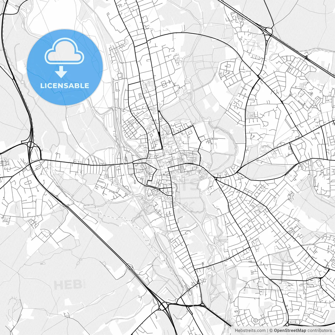 Vector PDF map of Oxford, England