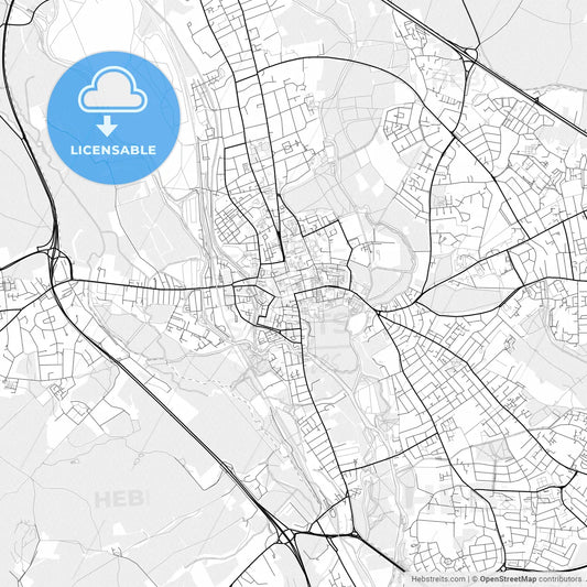 Vector PDF map of Oxford, England