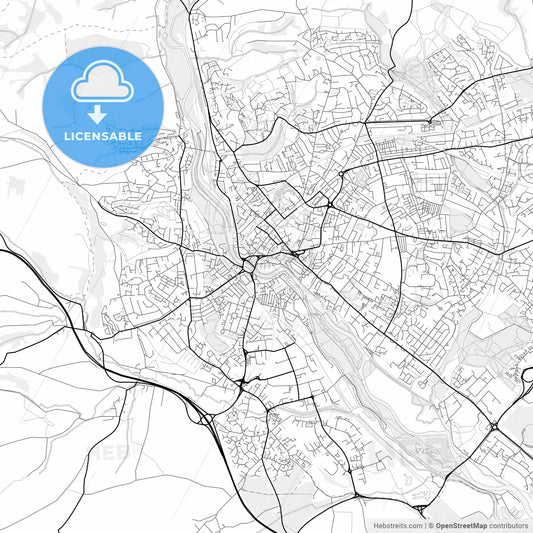Vector PDF map of Exeter, England