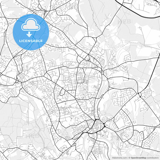 Vector PDF map of Batley, England