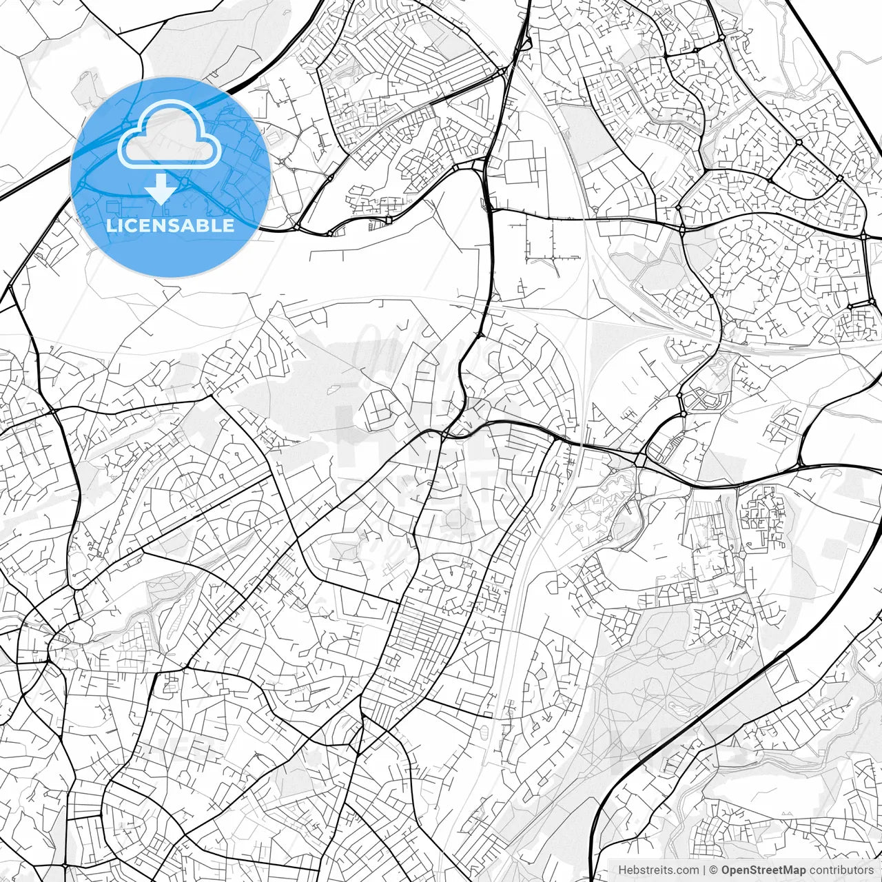 Vector PDF map of Filton, England