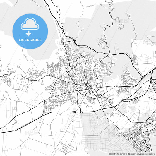 Vector PDF map of Spanish Town, Jamaica