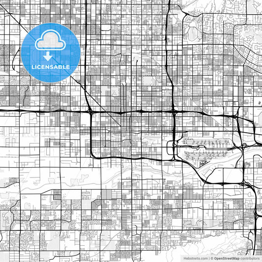 Vector PDF map of Phoenix, Arizona, United States