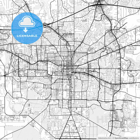 Vector PDF map of Tallahassee, Florida, United States