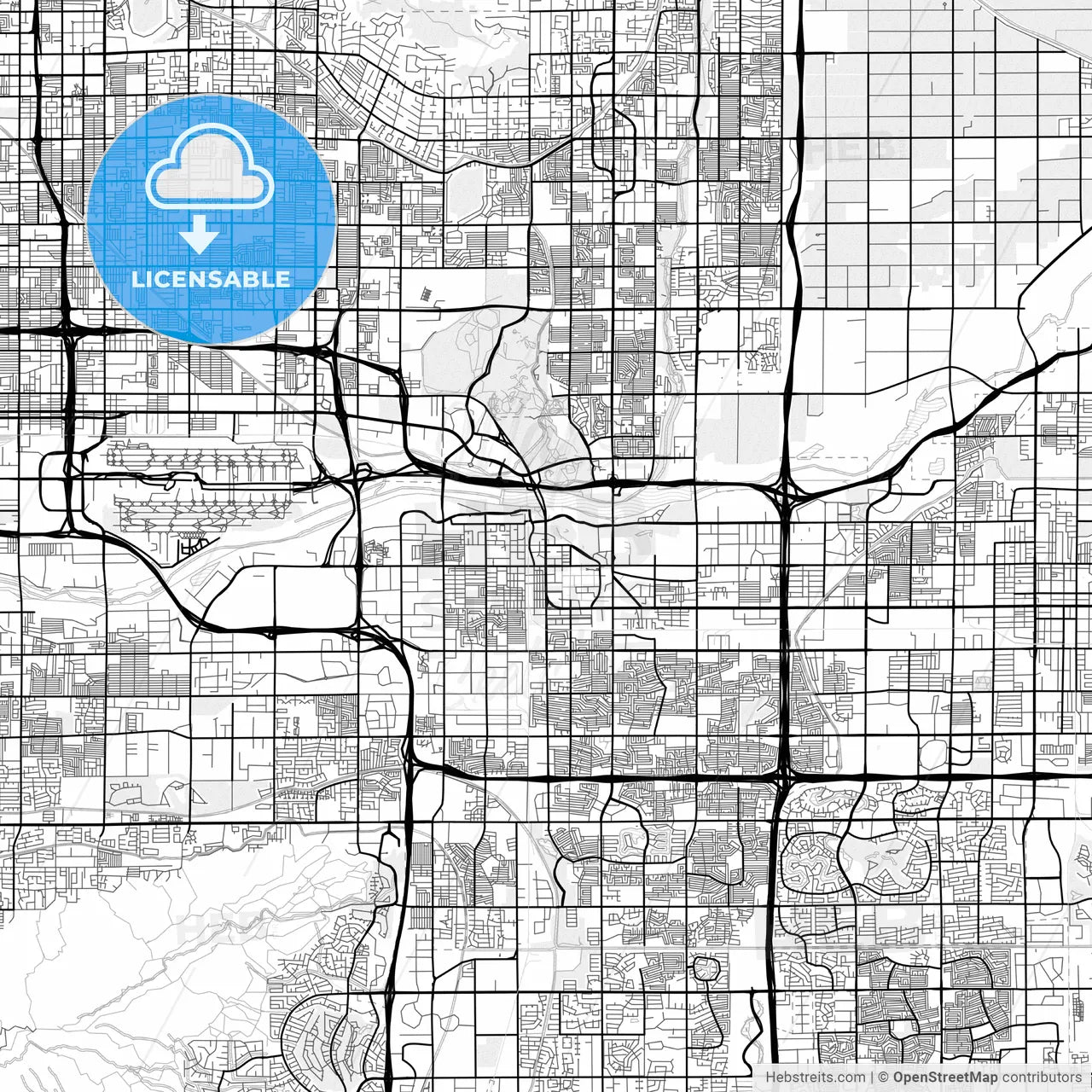 Vector PDF map of Tempe, Arizona, United States