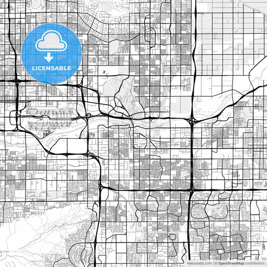 Vector PDF map of Tempe, Arizona, United States