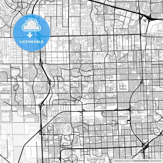 Vector PDF map of Pembroke Pines, Florida, United States