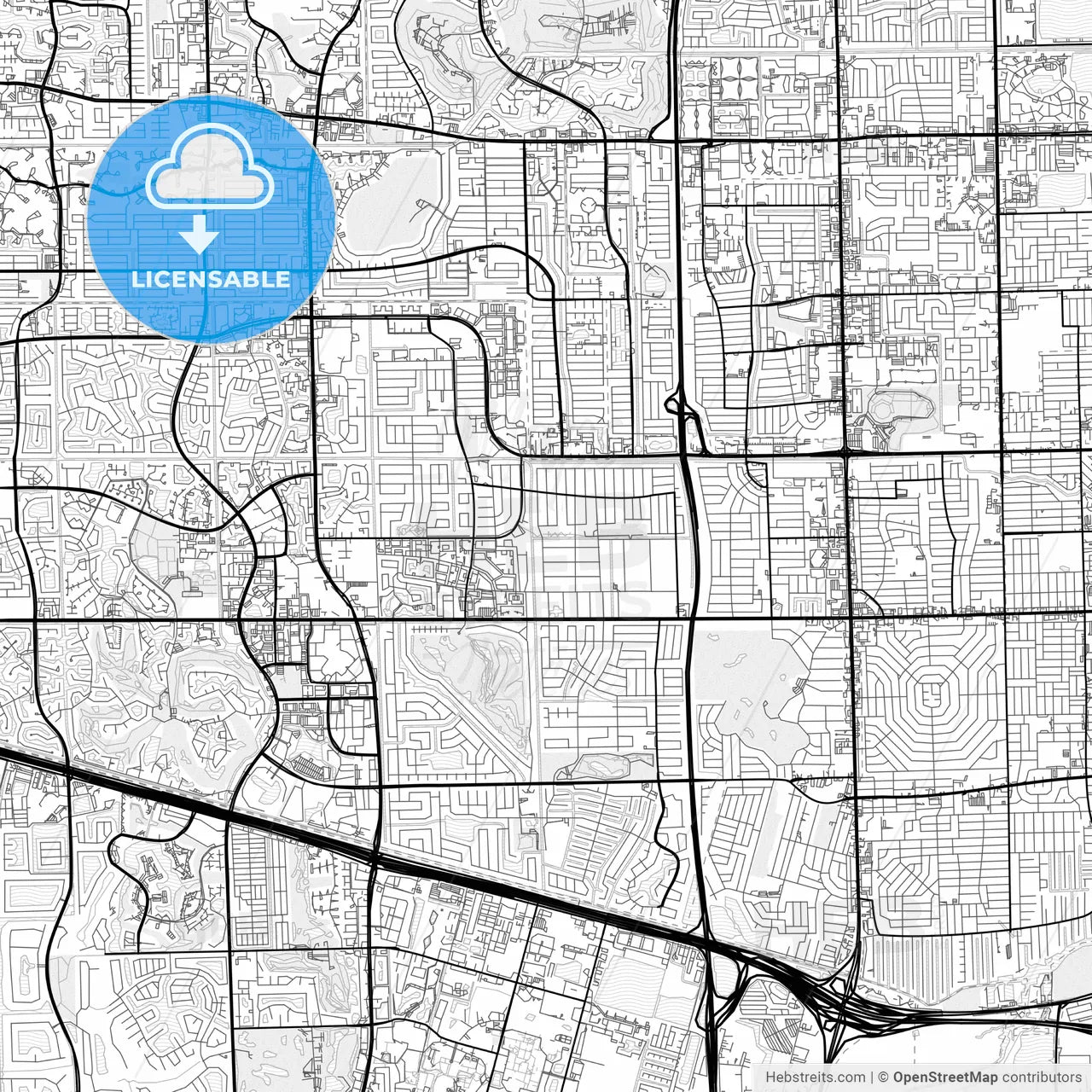 Vector PDF map of Plantation, Florida, United States