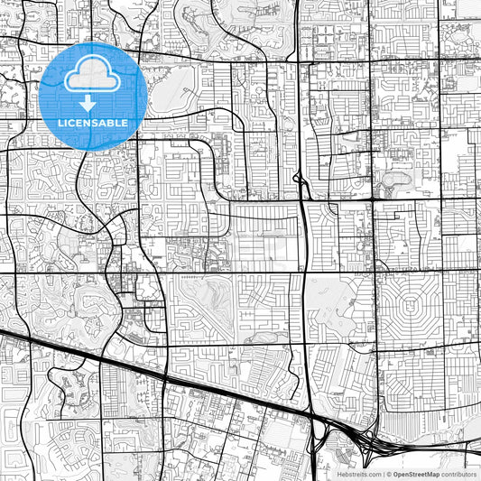 Vector PDF map of Plantation, Florida, United States