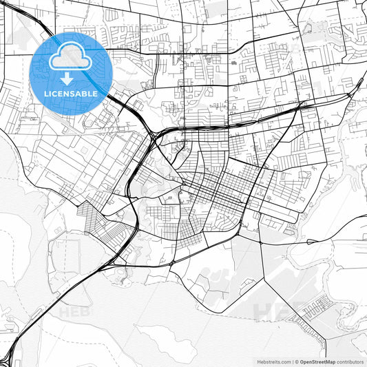 Vector PDF map of Baytown, Texas, United States