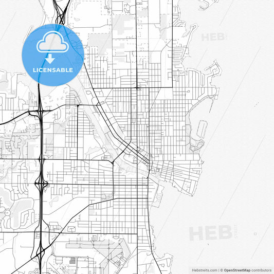 Vector PDF map of Oshkosh, Wisconsin, United States