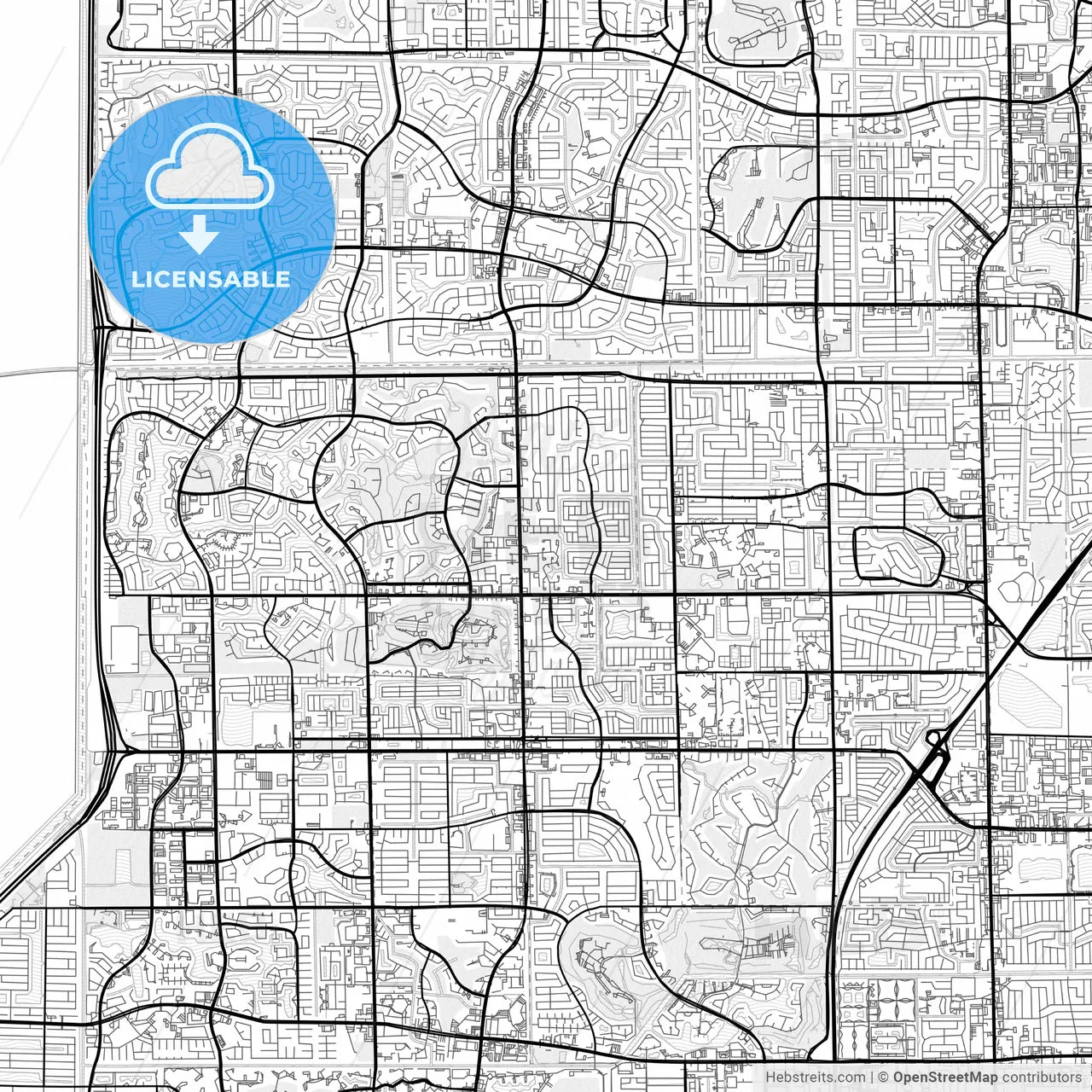 Vector PDF map of Tamarac, Florida, United States