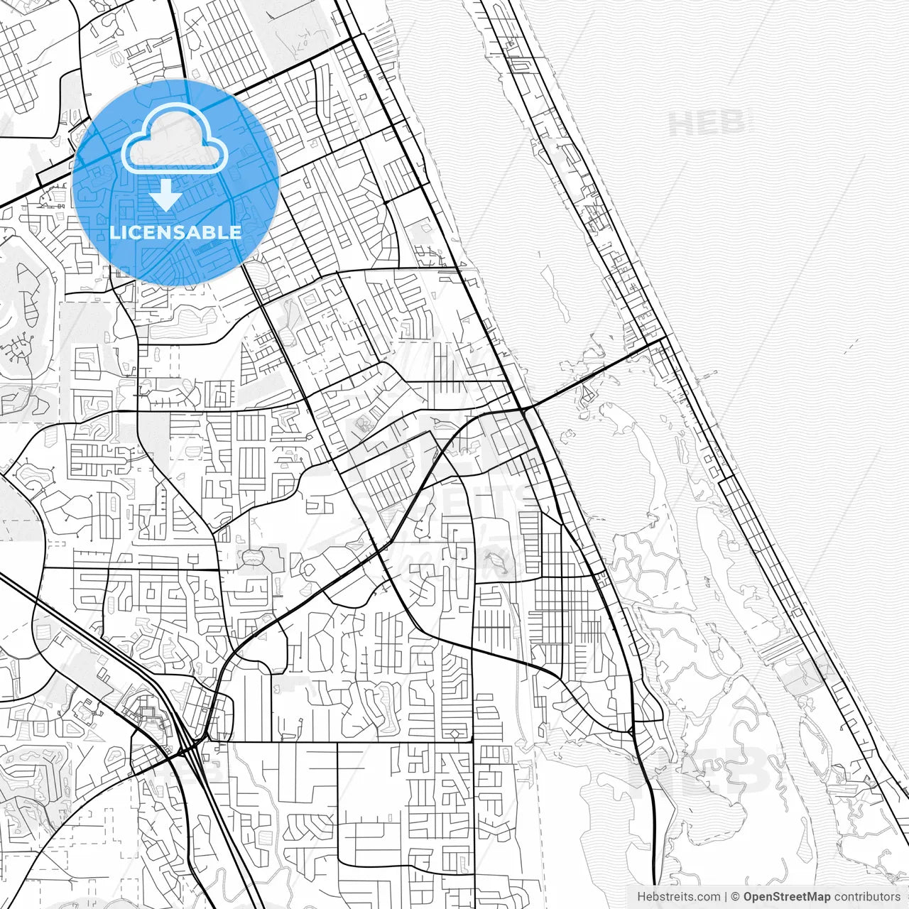 Vector PDF map of Port Orange, Florida, United States