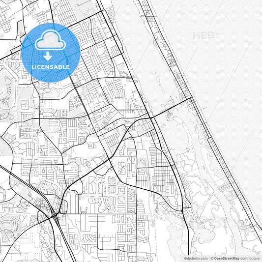 Vector PDF map of Port Orange, Florida, United States