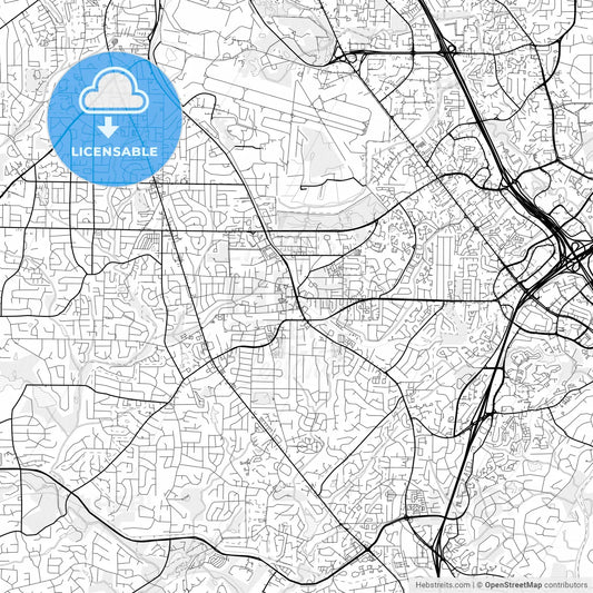Vector PDF map of Smyrna, Georgia, United States