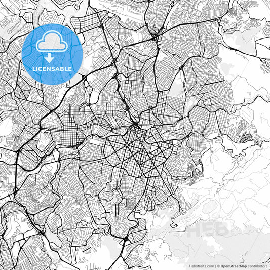 Vector PDF map of Belo Horizonte, Brazil